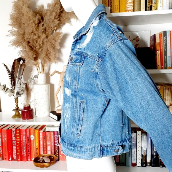 Forever 21 Contemporary Distressed Denim Jacket P6313 - Picture 3 of 10